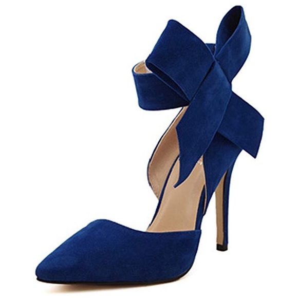 ‘SOMETHING BLUE’ Bow Detail Stilettos - Picture 2 of 6